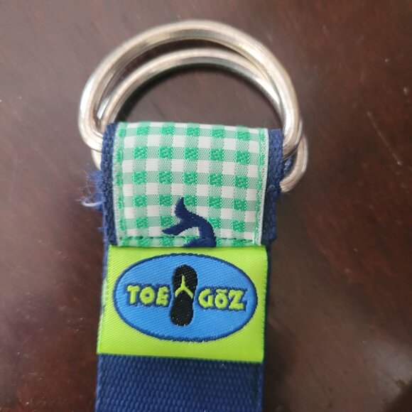 Green & Blue Toe Göz Whale Print Belt With D-Ring Buckle Small - Picture 3 of 5